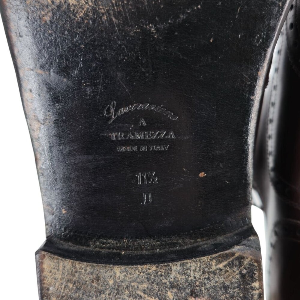 Salvatore Ferragamo Tramezza Brown Leather Wingtip Oxfords Men 11.5D Dress Shoes - Picture 10 of 14